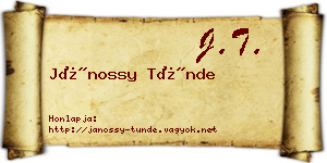 Jánossy Tünde névjegykártya