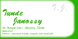 tunde janossy business card
